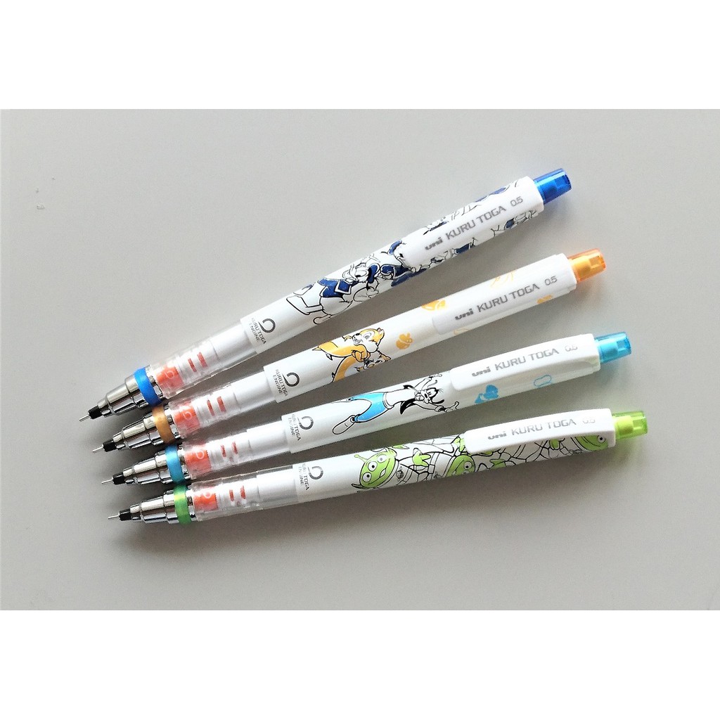 Kuru Toga 旋轉自動鉛筆 三眼怪 奇奇蒂蒂 高飛 唐老鴨 小熊維尼 小美人魚 自動筆 Kurutoga 蝦皮購物