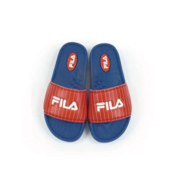 FILA 兒童輕量運動拖鞋S413U-321藍紅(19~24cm)【麗兒采家】