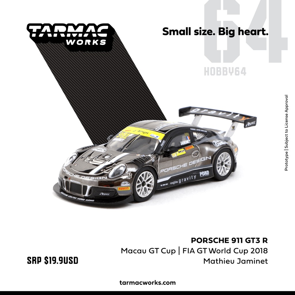 【模例】Tarmac 1/64 Porsche 911 GT3 R FIA GT World Cup 2018 澳門
