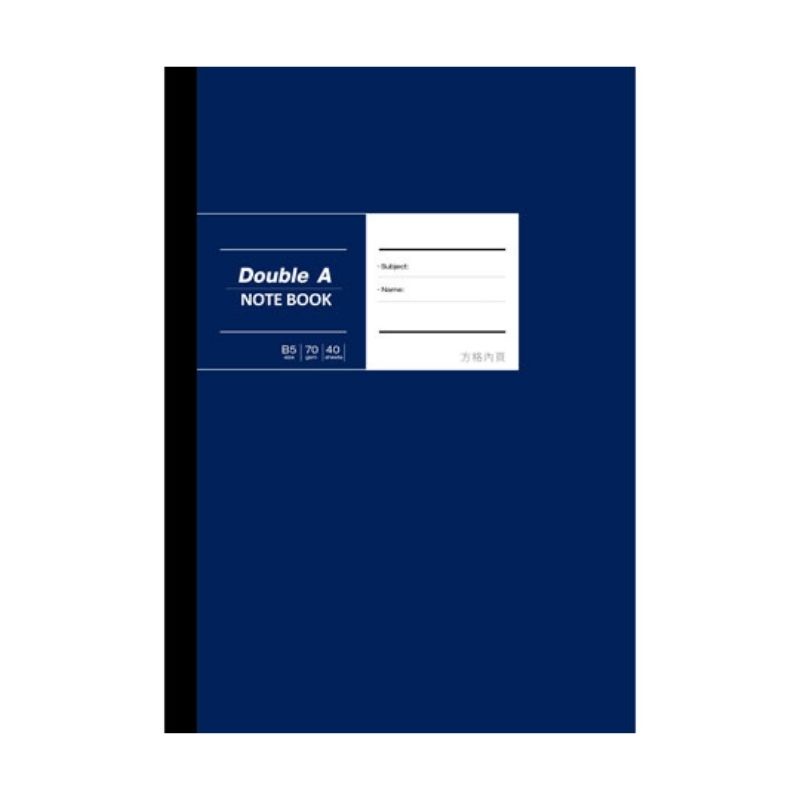 DOUBLE A 布膠系列方格固頁筆記本 B5/18K 40頁-藍