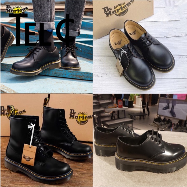 ℡¢ 正品  Dr.martens 1460 1461 8孔 3孔 馬丁鞋 黑色 硬皮 靴子 男女可穿