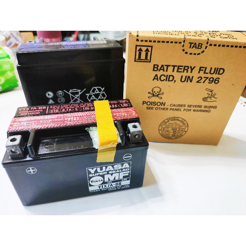 [實驗用]日本製 YTX7A-BS 全新電池 鉛酸電池 點焊機 電焊機用 機車電瓶 庫存品