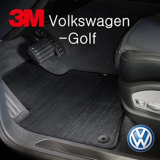 【3M安美車墊】Volkswagen VW 13-17' Golf 車墊 車踏墊 (黑色/三片式)-買二送沙發地毯清潔劑