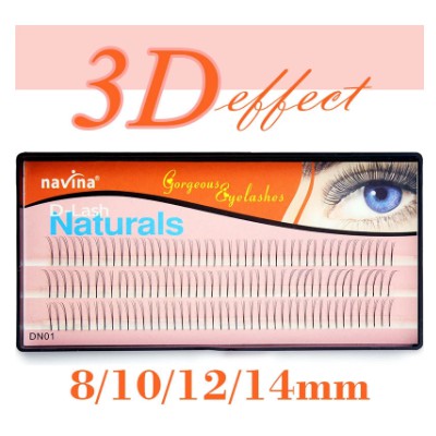 Navina Natural 3D簇狀單個睫毛延長假水貂3D卷效果睫毛嫁接化妝假纖毛
