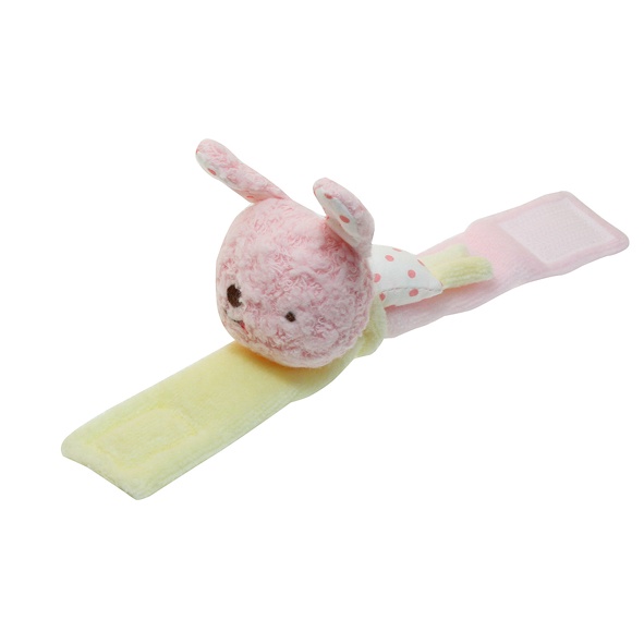 日本 Anano Cafe 粉紅兔 手腕搖鈴 手搖鈴 嬰兒玩具 安撫玩具