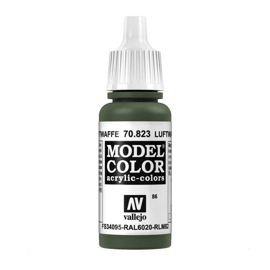 Acrylicos Vallejo 模型色彩 Model Color 086 70823 德國二戰空軍迷彩綠色 17m