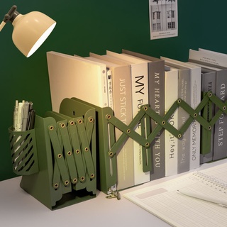 山川☃創意ins風帶筆筒書立架L型擋板書夾書桌置物收納可伸縮學生用書架
