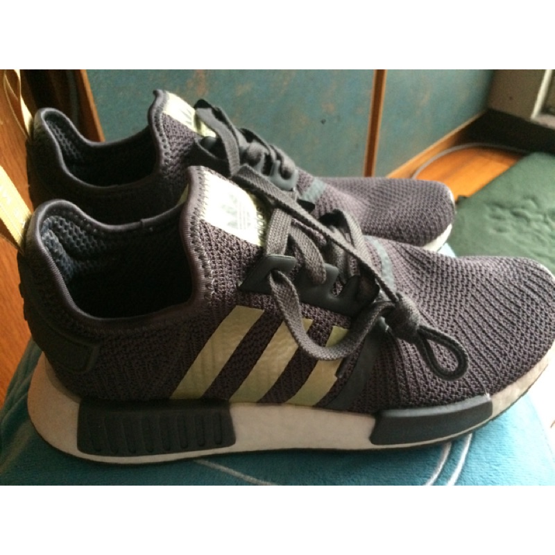 二手 全新24 Adidas Originals NMD R1 B37651 鐵灰 玫瑰金 灰色 金線