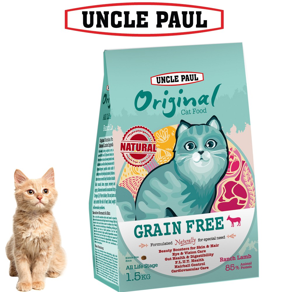 【UNCLE PAUL】保羅叔叔田園生機無穀貓食 1.5kg(全齡貓 牧野羊肉)