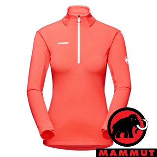 【MAMMUT 長毛象】Moench女半門襟刷毛長袖上衣『小檗紅』1016-00860