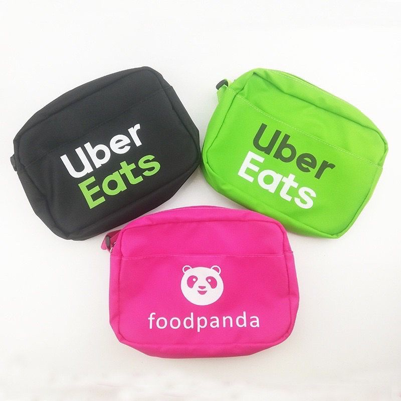 【現貨】新款外送員腰包 創意熊貓外賣小腰包foodpanda  UberEats防水包