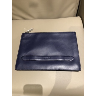coach 深藍 手拿包 兩內袋 側邊ㄧ個口袋