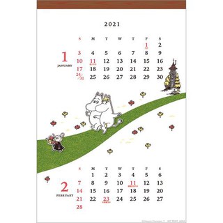 收藏品【日本 moomin】 姆明 2021年手工木製裝訂 月曆 年曆（壁掛式）