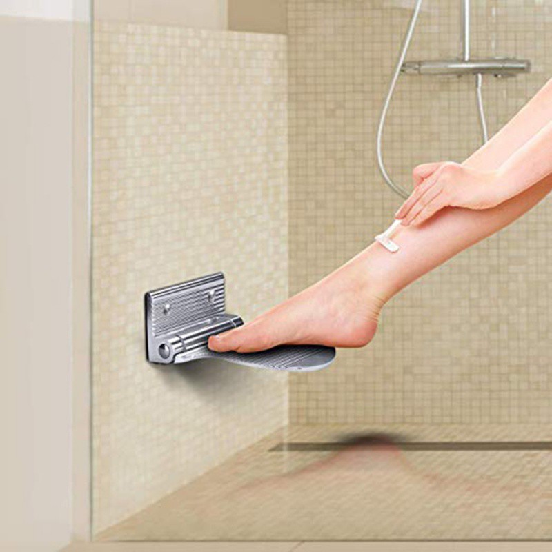 🌈G&amp;S微生活館🌈太空鋁衛生間浴室防滑洗腳板擱脚架 創意折疊式輔助墊腳踏板