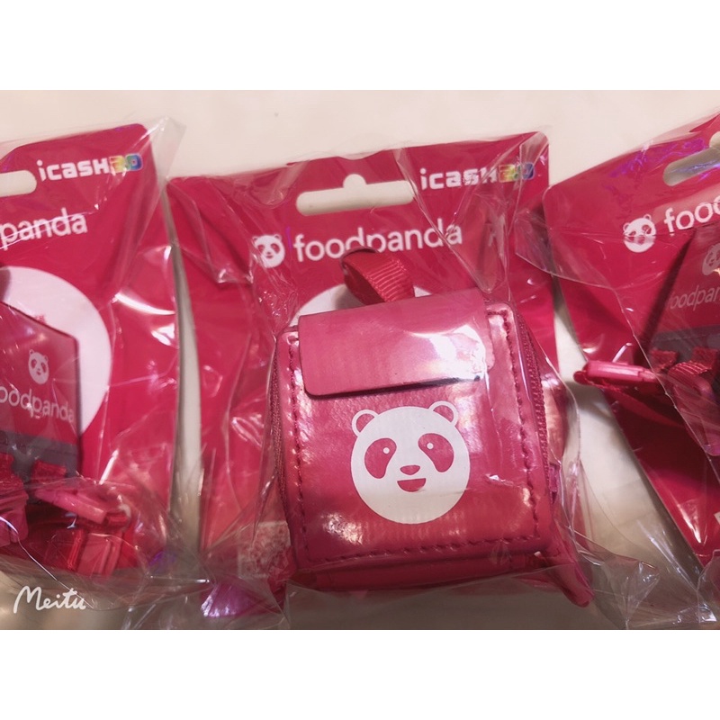 《限量全新》Foodpanda聯名款 icash2.0 熊貓大箱小零錢包 收藏  大箱實際縮小版 熊貓環保提袋