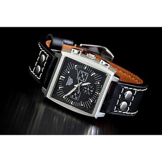 24mm直身hamilton的新衣軍錶飛行風格鉚釘黑色真皮錶帶 fit for seiko