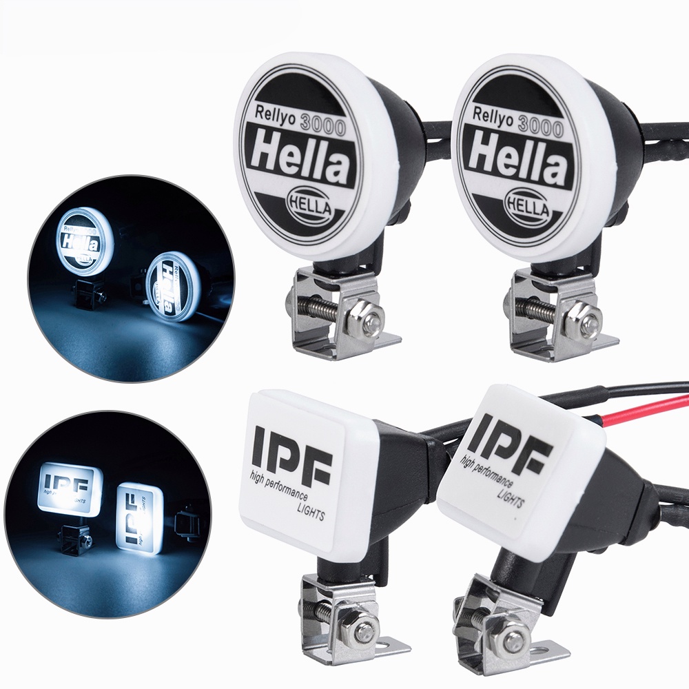 Rc 車頂燈 Hella IPF 貼紙 LED 燈頭燈適用於 1/10 RC 履帶式 Traxxas TRX4 TRX6