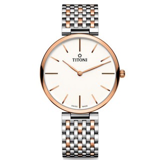 TITONI瑞士梅花錶纖薄系列 TQ52718SRG-606 簡約時尚腕錶/玫瑰金 37mm