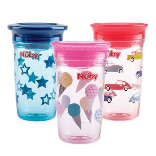 Nuby 晶透360度喝水杯-300ml(顏色隨機)