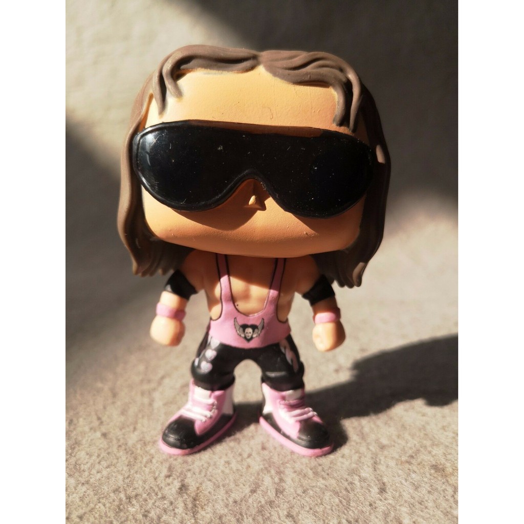 FUNKO POP 沒有盒子 Funko 流行音樂! Wwe 名人堂傳奇貝雷帽哈特 25 乙烯基圖已退役