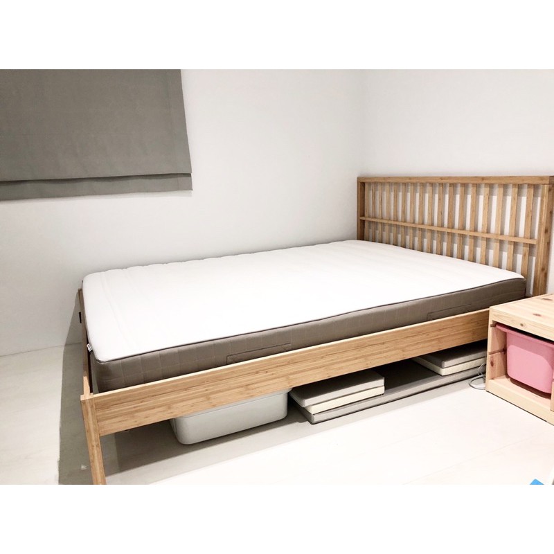 Ikea雙人床架 床墊 二手 近全新 送ikea保潔墊 蝦皮購物