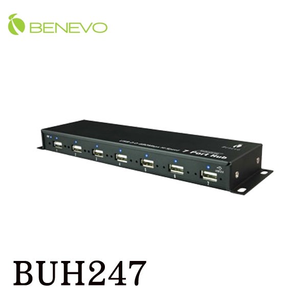 【3CTOWN】含稅開發票 附4A變壓器 BENEVO BUH247 工業級 7埠 USB2.0集線器 HUB