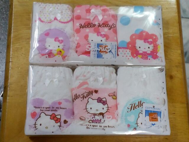 【 Hello Kitty】【美樂蒂】 女童三條裝內褲，臺灣製造100%棉。正版授權, 品質有保障