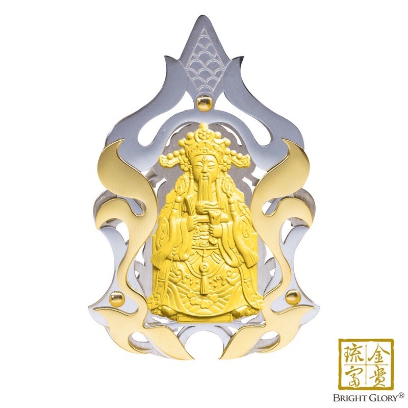 琉金富貴～艋舺青山宮風華165年-『靈安尊王-白鋼黃金項鍊』《原價4500/活動價3880》