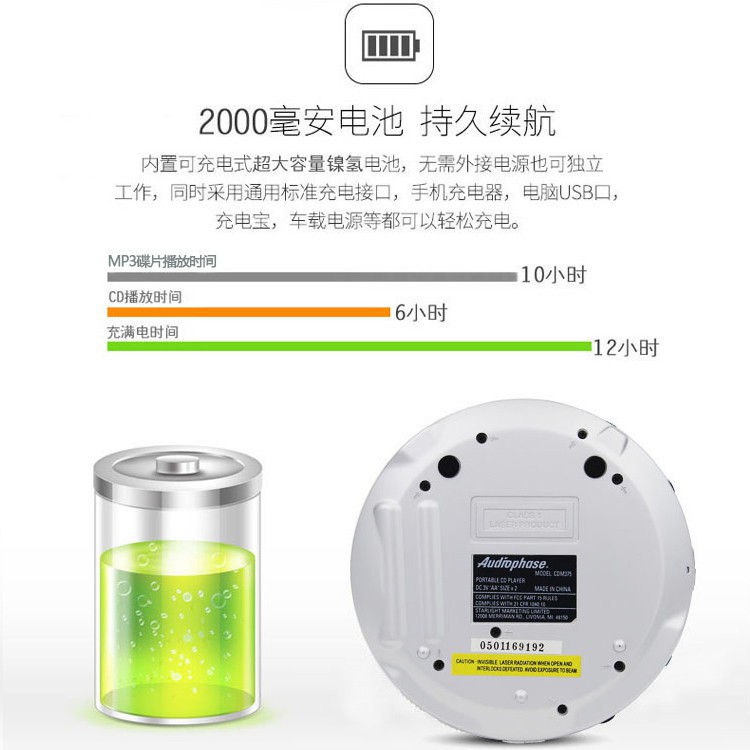 美國audiologic 便攜式cd機隨身聽cd播放機支持英語光盤o 蝦皮購物