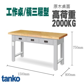 免運【天鋼】美觀原木桌 高CP值 超耐用 收納性高 三屜型 高荷重 工作桌 書桌 電腦桌 辦公桌 WAT-5203W