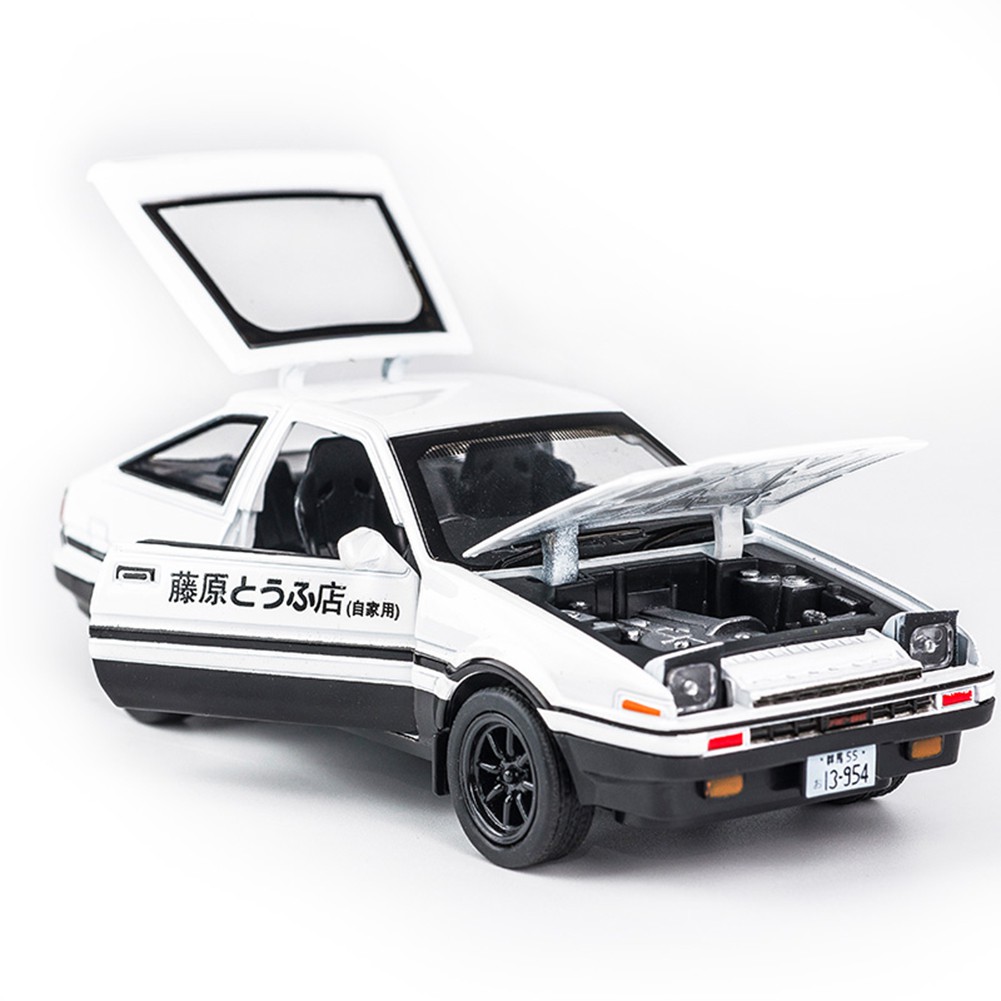 米樂-頭文字D豐田ae86合金模型車 聲光回力玩具車