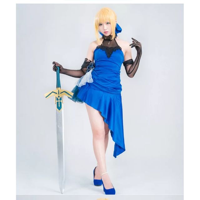 現貨 Fate cosplay saber 設定集 藍禮服 cos服 大全套 二手 近全新