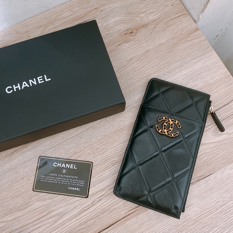 Chanel 19 卡夾 長夾 手機包 黑色