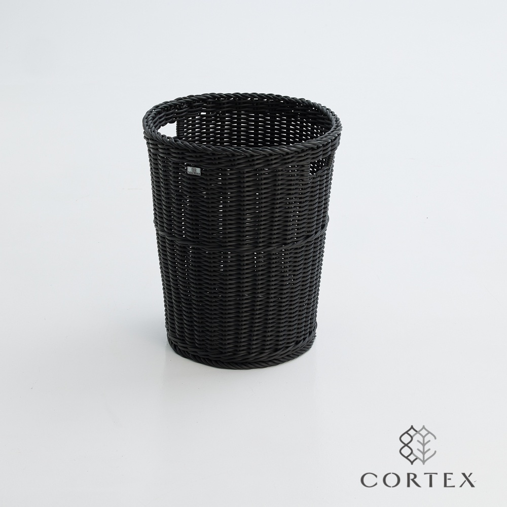 CORTEX 洗衣籃 仿籐籃 粗藤 圓型W43H50 黑色