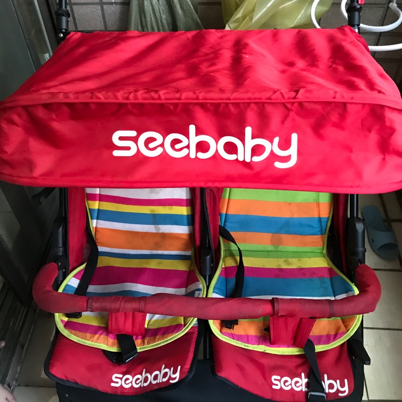 （已售）Seebaby雙人推車（二手）八成新（限面交）