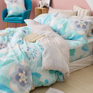 戀家小舖 台灣製床包 單人床包 薄被套 床單 繁花語點 100%天絲 床包被套組 含枕套 60支天絲