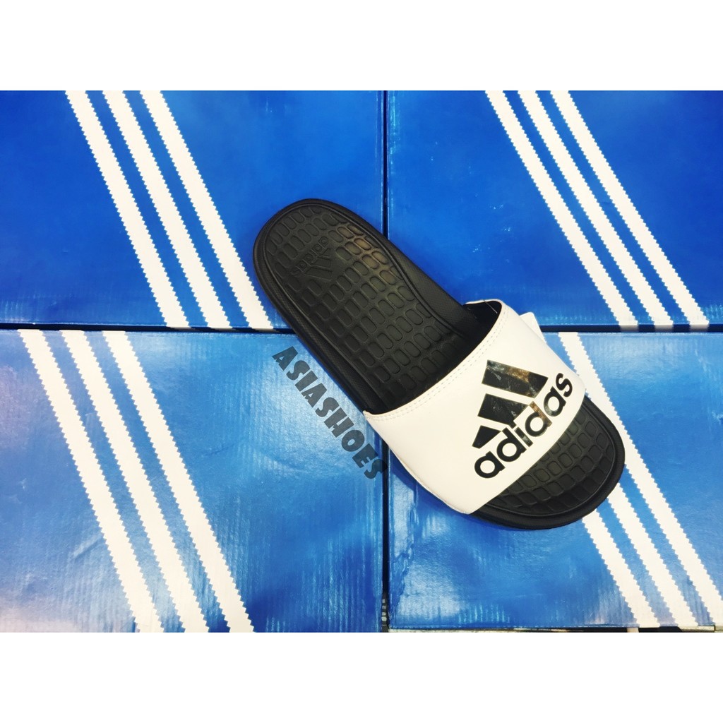 帝安諾-請先聊聊實體店面-Adidas Voloomix Slides白黑 大logo 拖鞋 沙灘 防潑 B23290