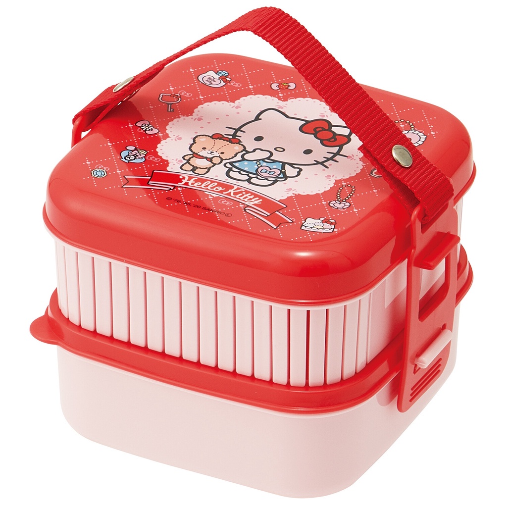 現貨 日本製Hello Kitty 兒童分層便當盒｜粉紅色 上班族 午餐盒 雙層便當盒 便當袋 三麗鷗 日本進口