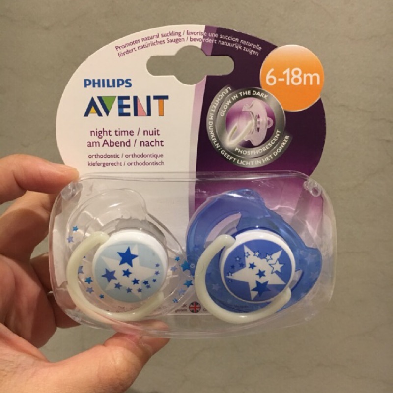 PHILIPS AVENT 新安怡 矽膠安撫奶嘴 夜光系列 較大型☆2入裝☆