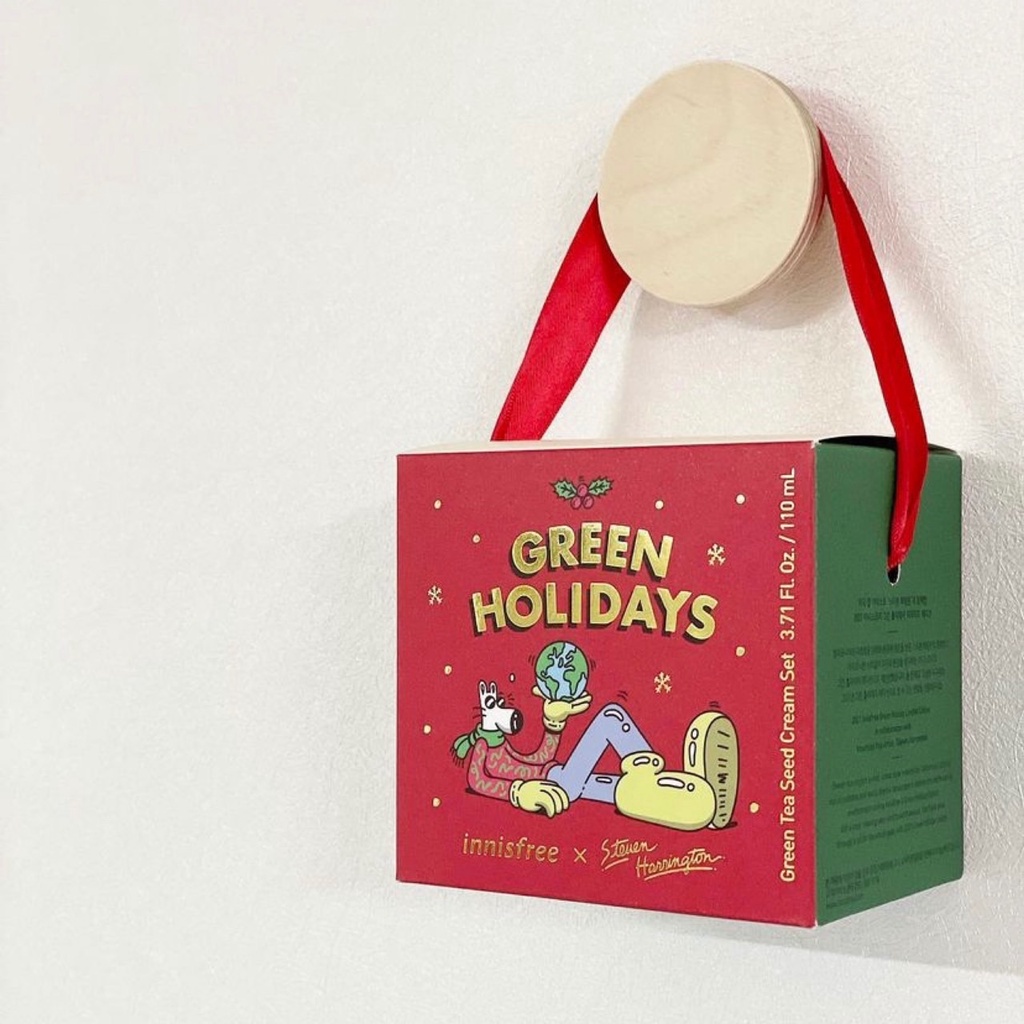[現貨] innisfree 2021 綠色聖誕 綠茶籽保濕霜組 綠茶籽 聖誕節