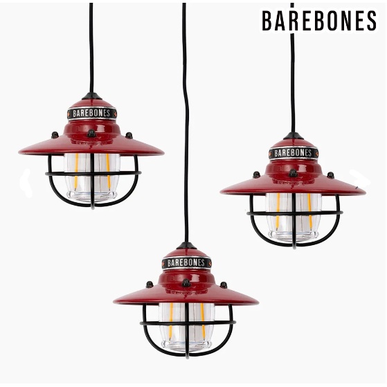 復古風~【三入一組】Barebones 串連垂吊營燈 Edison String Lights LIV-267 / 紅色