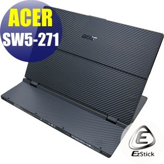 【EZstick】ACER Switch 12 SW5-271 黑色卡夢紋機身貼 DIY 包膜
