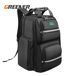 GREENER【多功能工具後揹包】加厚耐用 大容量 電腦包 工具收納 帆布工作包 雙肩工具包 電工專用