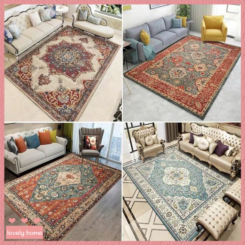【Lovely home】美式複古地毯北歐民族風客廳茶幾毯傢用波斯地毯滿鋪臥室床邊地毯
