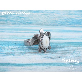 【Diving silver】925銀海洋潛水銀飾--硨磲海龜戒指