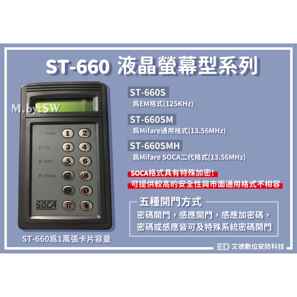 SOCA ST-660 單機 門禁 讀卡機 刷卡機 設定器