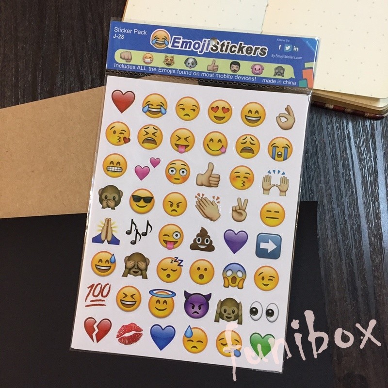 *funibox* Emoji表情符號4入貼紙組/FB臉書表情圖案