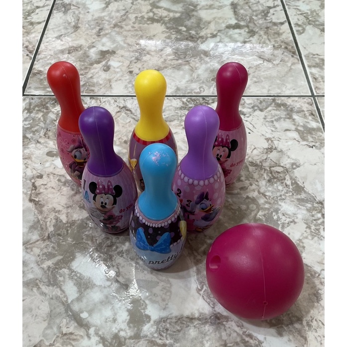 二手玩具 保齡球組 附贈5顆彩色球+收納桶