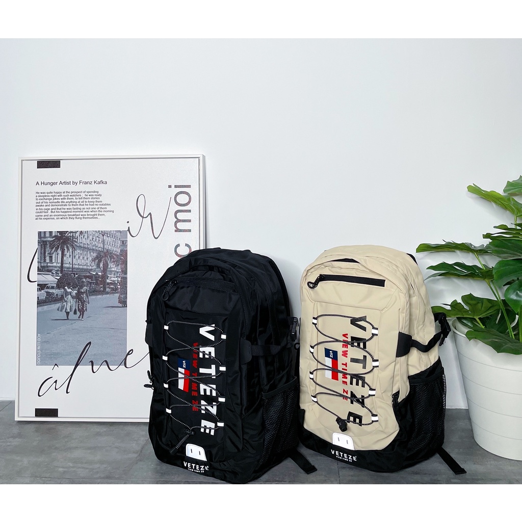 肉球選物▸［現貨］ Veteze Big Logo Backpack 3M 黑色 奶茶 後背包 書包雙肩背包 韓國品牌