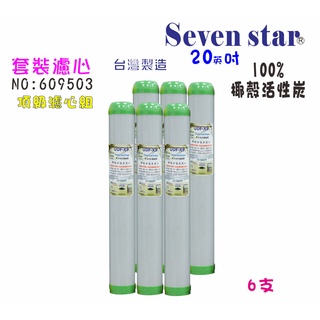 20吋椰殼活性炭濾心組  淨水器 RO純水機 濾水器 濾心貨號 609503 Seven star淨水網